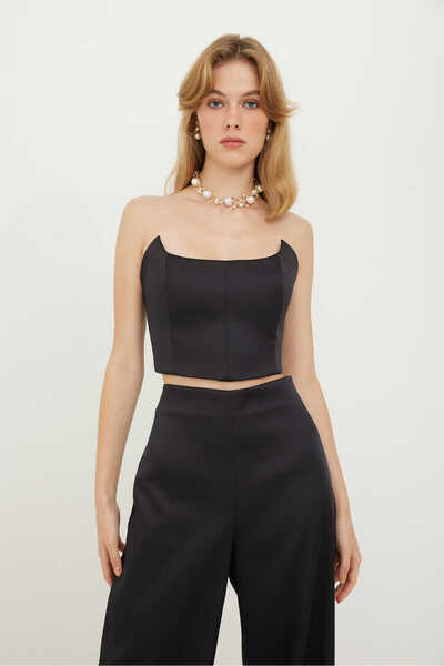 Roman Saten Straplez Gepiyer Siyah K2414009_001