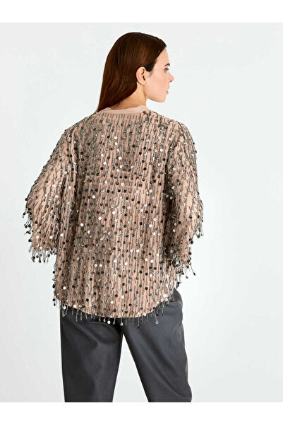 Roman Boncuk İşlemeli Kesim Bolero Standart Renk K2064109_089