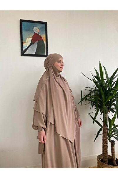Butik Dark Beige Soufflé Dress Set