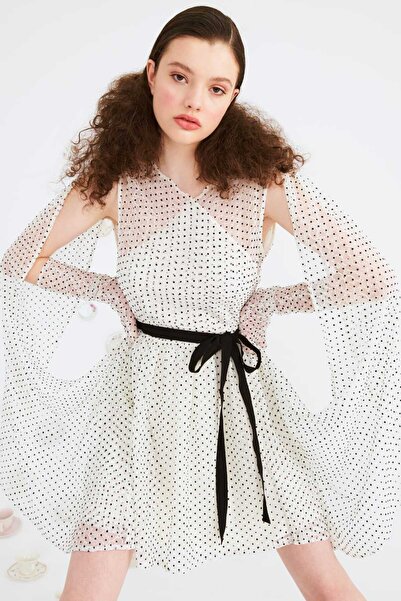 Roman Desenli Abiye Elbise Standart Renk Y2211532_089