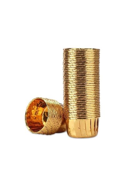 EFE PASTACILIK Gold Gold Yellow Shiny Metallized 25 Pack Muffin Cupcake Cake Capsules
