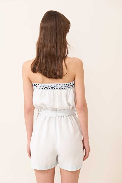 Roman Straplez Beli Lastikli Şort Tulum Standart Renk Y2412401_089