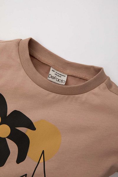 DeFacto Baby Boy Crew Neck Palm Printed Short Sleeve T-shirt C1336A524SM