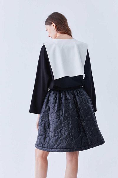 Roman Black Stitching Detailed Skirt K 2115037 _001