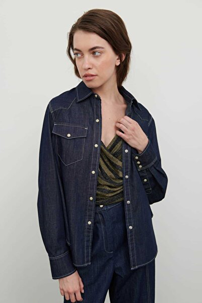 Roman Denim Cepli Gömlek Lacivert K2413526_015