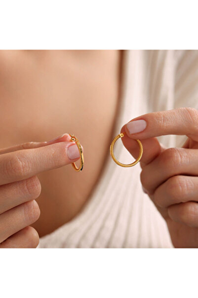 Sembol Gold Ajda Küpe 14 Ayar 2.0 cm