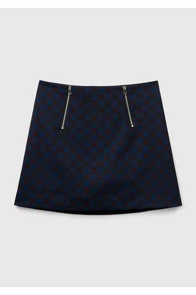 United Colors of Benetton Γυναικεία Μίνι φούστα με μοτίβο Navy Blue Mix Checkers