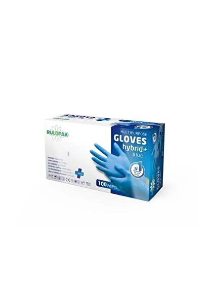 Rulopak قفازات بي للاستعمال مرة واحدة خالية من البودرة مقاس S (أزرق) 100 قطعة