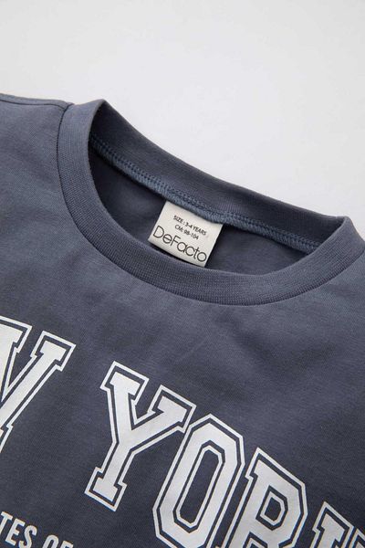 DeFacto Baby Boy Crew Neck Printed Short Sleeve T-Shirt B6972a524sm