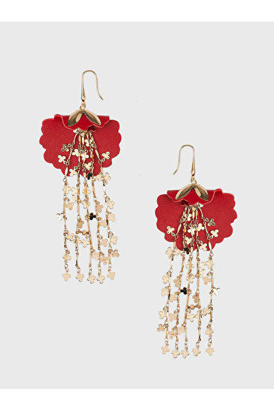 Roman Püsküllü Çiçek Detaylı Kadın Küpe Standart Renk K2289630_089