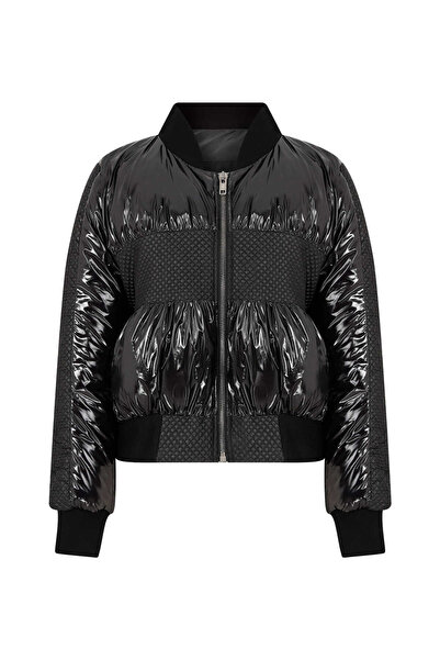 Roman Lastik Detaylı Şişme Kadın Mont Siyah K2251004_001