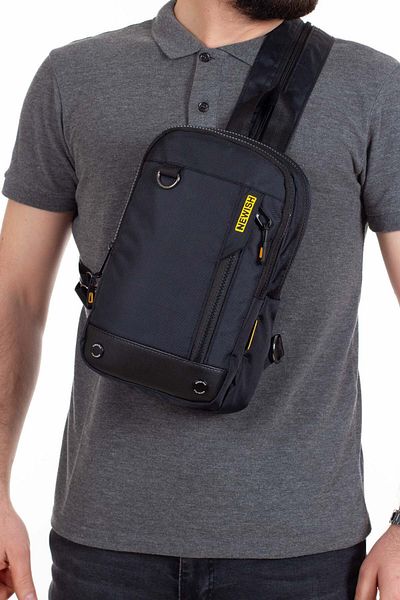 Newish Unisex Αδιάβροχο Imperteks Διπλής Όψης Σταυρός ώμου και σακίδιο πλάτης μαύρο (20x24cm)