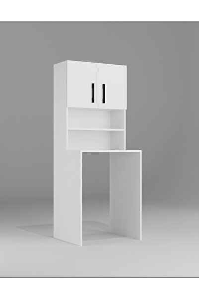 rafineritasarım BLUE Çamaşır makinesi dolabı kapaklı raflı çok amaçlı