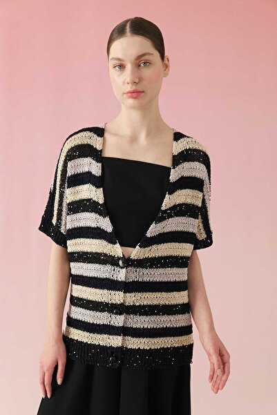 Roman Düşük Omuzlu Triko Hırka Multi Y2471004_325