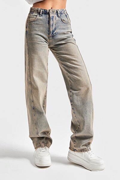 its basic T.Kot Color Women's Denim Trousers - 4W465 Highrise Straight Fit 100% Cotton