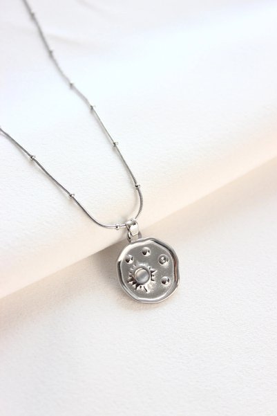 Dazzlecave 316L Stainless Steel Necklace - Sun & Planets Locket Steel Necklac...