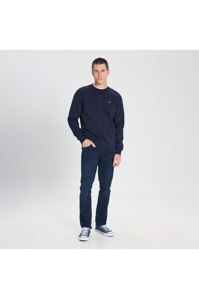 WRANGLER Φούτερ με κανονική εφαρμογή Kesim Bisiklet Yaka Lacivert