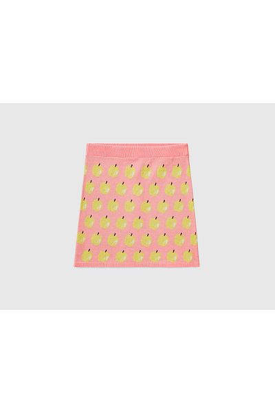 United Colors of Benetton Damen-Strickrock aus Baumwolle mit Fruchtmuster