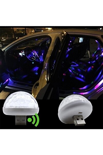 BoostZone Araç Içi Oto Araba Disko Topu Sese Duyarlı Led Usb Led Lamba
