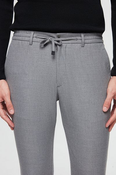 Twn Gray Dobby Slim Fit Jogger Pants