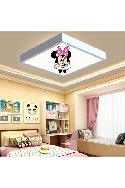Gökyüzü Panel Minnie Mouse Çocuk Led Lamba-göz Yormayan Aydınlatma-60cmx60cm ...