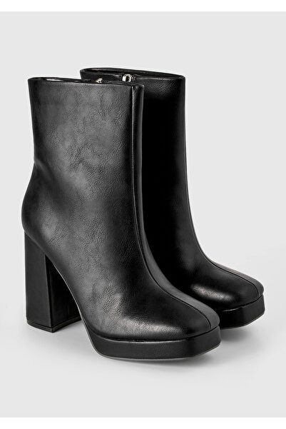 United Colors of Benetton Botine negre de damă din piele artificială