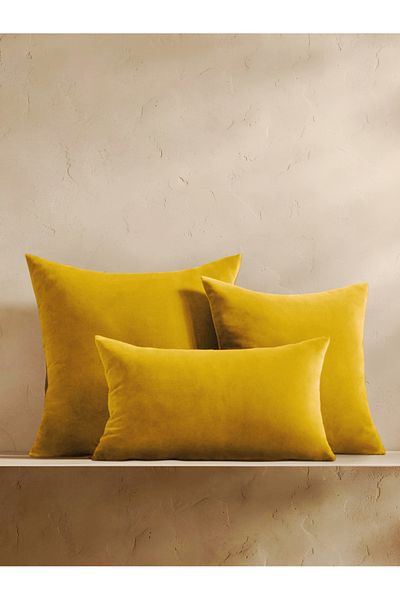 Belomia Home Collection Plain Velvet Texture Throw Pillow Cover |   Punch Pillow Case