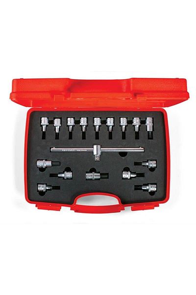 İzeltaş İzeltaş Locked Allen End and Star Torx End Set 1/2 Inch 17 Pieces