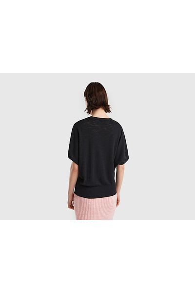 United Colors of Benetton Schwarzer Kimona-Ärmelpullover für Damen