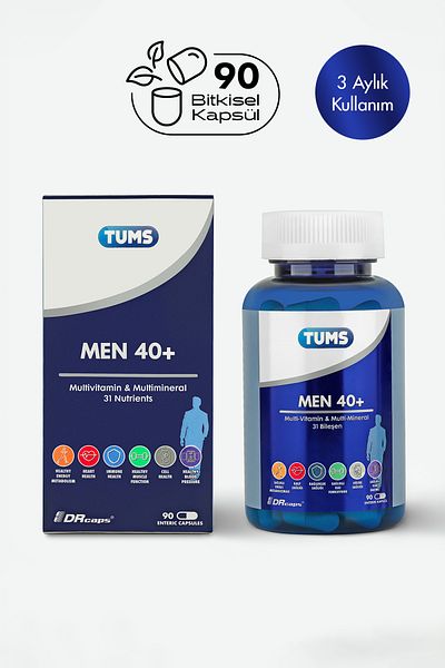 Tums 40 Multivitamin and Multimineral 90 Enteric Capsules for Male - Special Multivitamin Support