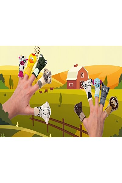 MorPort Hayvanlar Parmak Kukla 10 Adet Hayvanlar Parmak Kukla Seti Eğitici Ve...