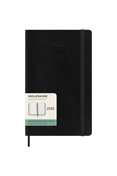 Moleskine جدول أعمال أسبوعي بغطاء ناعم أسود لمدة 12 شهرًا - 13x21 سم