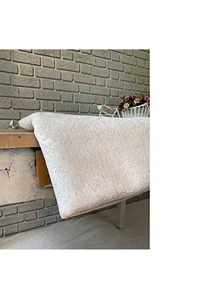 FavoriTeks Koltuk Çekyat Örtüsü Krem Gofraj Desenli Kaymaz Taban Süngerli Üst Kumaş Kadife