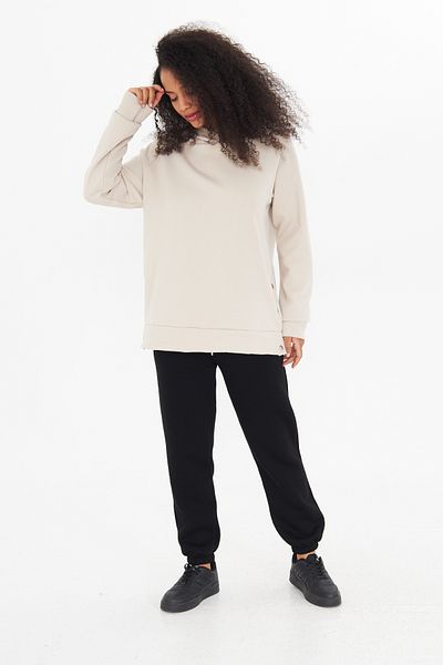 ESPOİRPLUS SWEATSHIRT DETALIAT CU FĂRĂ DE CULOARE BEJ