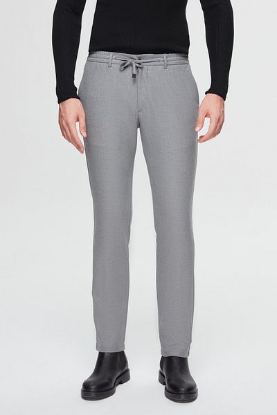 Twn Gray Dobby Slim Fit Jogger Pants