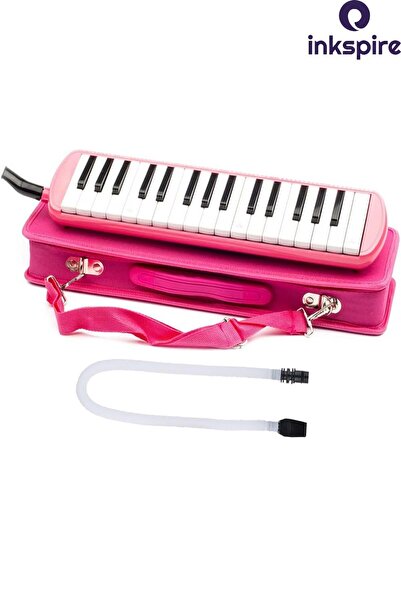 inkspire Sert Çantalı Melodika 32K 1 Adet Hortumlu Melodika 32 Tuşlu Nefesli Üflemeli Tuşları Notalı Melodiko