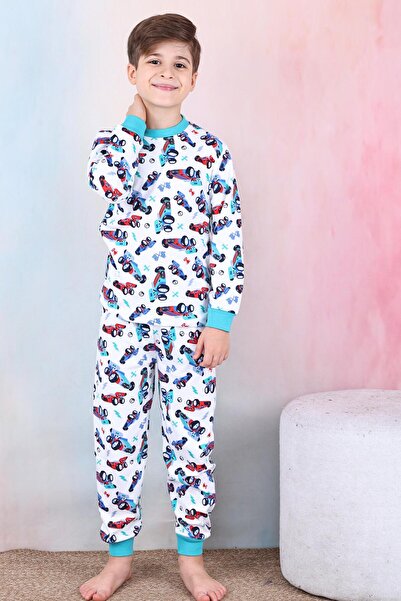 Mutlu City 1850-tyrkysová 100% bavlněná pyžamka pro chlapce/dítě
