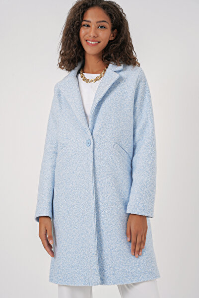 Bigdart 9082 Oversize kašmírový kabát - modrý