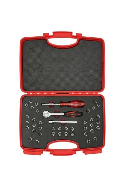 İzeltaş 1107001042 طقم مقبس 1/4 بوصة مكون من 42 قطعة