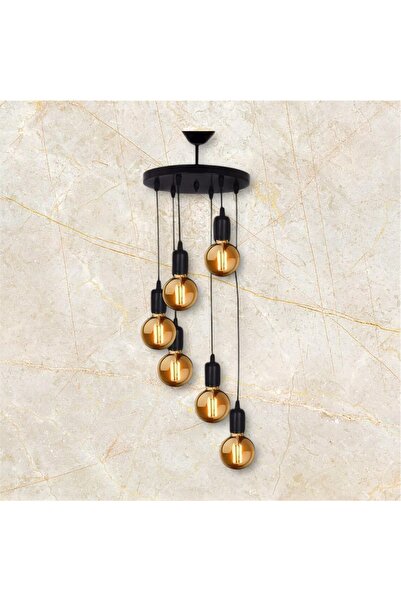 OSC HOME AYDINLATMA TASARIM Rustik 6 Lı Avize