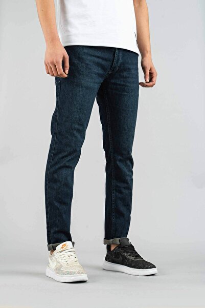 bombe Ανδρικό Slim Fit Slim Fit Straight Jeans Παντελόνι Μπλε
