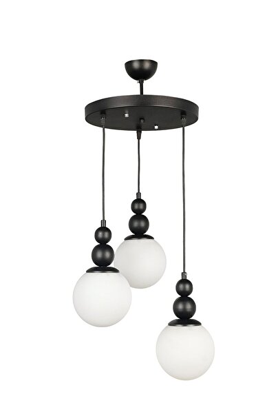 OSC HOME AYDINLATMA TASARIM Spor Siyah Avize 3lü