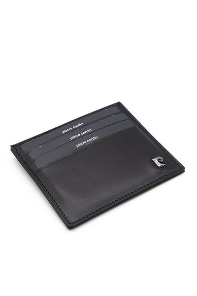 Pierre Cardin Black Leather Unisex Credit Card Holder 042