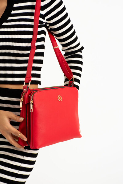 YOGII Chipel Model Leather Fabric - Γυναικεία τσάντα ώμου με ρυθμιζόμενο λουρ...