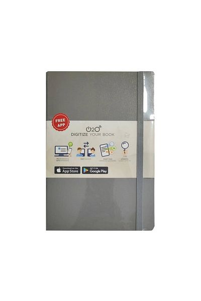 Tahtakale Hobi Caiet O2O gri cu dungi - 14x21 cm, 88 yp, copertă rigidă și elastic