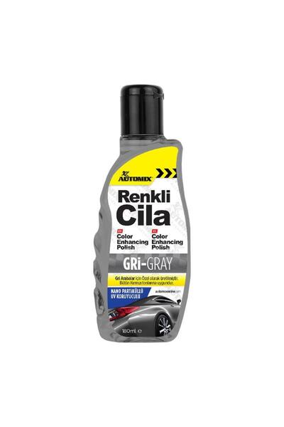 Automix Gri Renkli Cila 180 ml – Metalik Gri Araçlar İçin Parlaklık ve Çizik ...