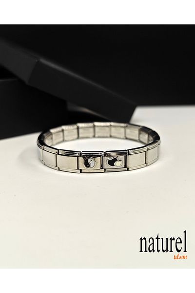 Naturel Tılsım Unisex Italian Charm Bracelet Stainless Steel Bracelet