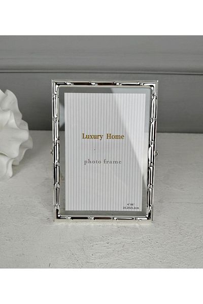 PEKİBU CADRU METAL DE LUX MODEL BAMBOO ARGINTIU 10X15 CM
