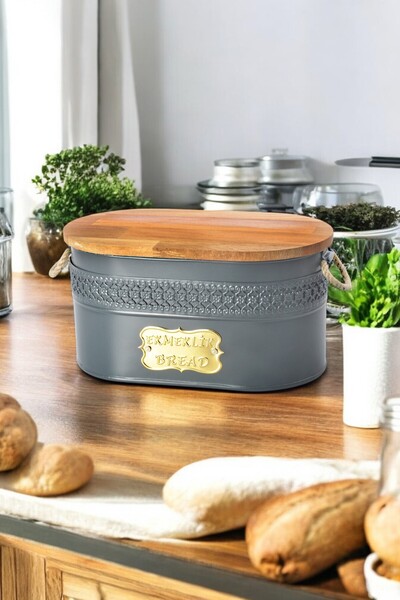 Milenay Lace Bread Bowl with Natural Bamboo Lid - Cutting Board, Stylish Desi...