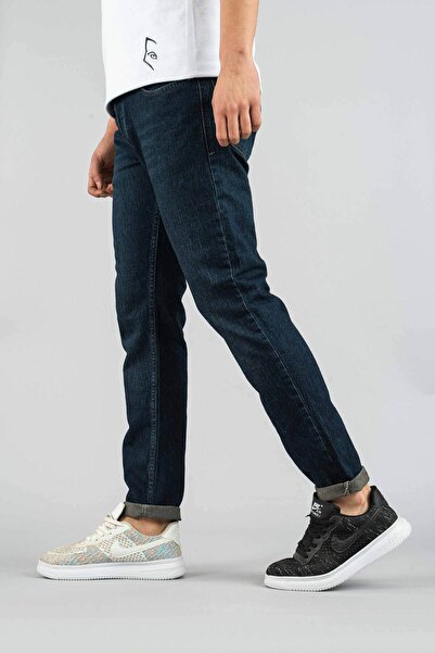 bombe Ανδρικό Slim Fit Slim Fit Straight Jeans Παντελόνι Μπλε